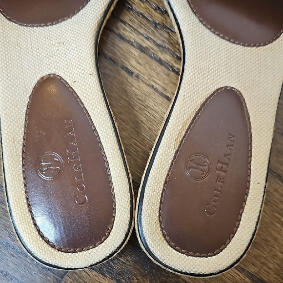 Cole Haan Brown and Gold Slide Sandals - Picture 6 of 7